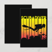 Scuba Diver Silhouette Diving Zee Diver Informatiekaartje (Voorkant / Achterkant)