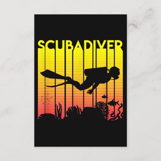 Scuba Diver Silhouette Diving Zee Diver Informatiekaartje (Voorkant)