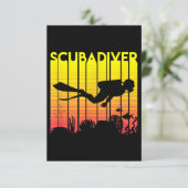 Scuba Diver Silhouette Diving Zee Diver Informatiekaartje (Staand voorkant)