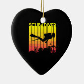 Scuba Diver Silhouette Diving Zee Diver Keramisch Ornament (Rechts)