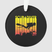 Scuba Diver Silhouette Diving Zee Diver Ornament (voorkant)