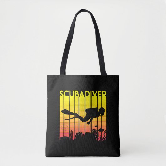 Scuba Diver Silhouette Diving Zee Diver Tote Bag (Voorkant)
