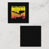 Scuba Diver Silhouette Diving Zee Diver Vierkante Visitekaartje (Voorkant / Achterkant)