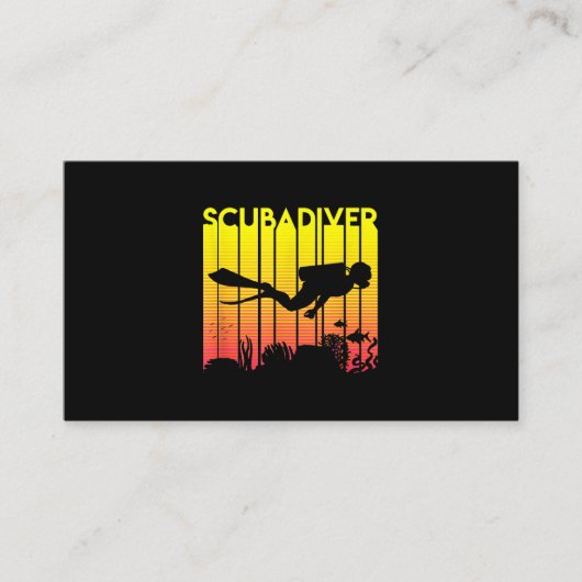 Scuba Diver Silhouette Diving Zee Diver Visitekaartje (Voorkant)