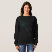 Scuba diver silhouette in blue marine life design Trui (Voorkant volledig)