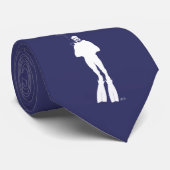 Scuba Diver Silhouette (Man) Stropdas (Opgerold)