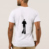 Scuba Diver Silhouette (Mannelijke rug) T-shirt (Achterkant)