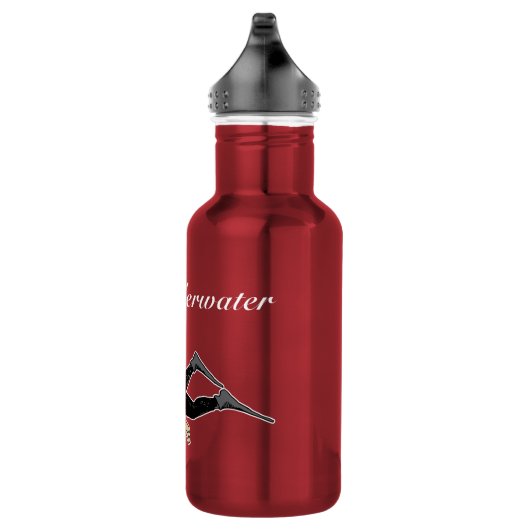 Scuba Diver Silhouette stijl Personaliseren Waterfles (Rechts)