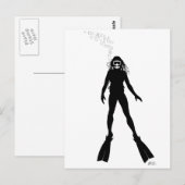Scuba Diver Silhouette (Vrouw) Briefkaart (Voorkant / Achterkant)