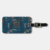 Scuba Diver Skelet Divers & Koraal Monogram Bagagelabel (Voorkant horizontaal)