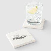 Scuba Diver Stenen Onderzetter (Zijkant)