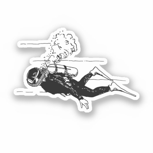 Scuba Diver Sticker (Voorkant)