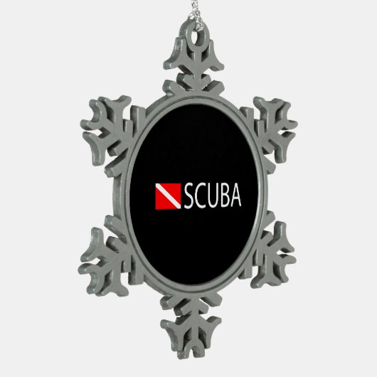 Scuba Diver Tin Sneeuwvlok Ornament (Links)