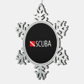 Scuba Diver Tin Sneeuwvlok Ornament (Rechts)