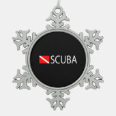 Scuba Diver Tin Sneeuwvlok Ornament (Voorkant)