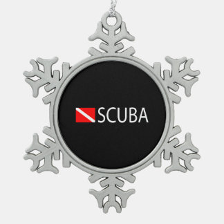 Scuba Diver Tin Sneeuwvlok Ornament