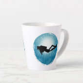 Scuba Diver Underwater Light Rays Latte Mok (Rechterhoek)