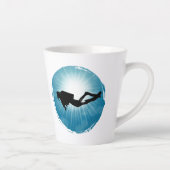 Scuba Diver Underwater Light Rays Latte Mok (Rechts)