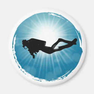 Scuba Diver Underwater Light Rays Magneet
