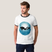 Scuba Diver Underwater Light Rays T-shirt (Voorkant volledig)