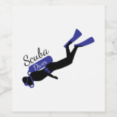 Scuba Diver Wijn Etiket (Enkel label)