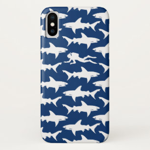Scuba Diver zwemmen met een Sharks School Case-Mate iPhone Case