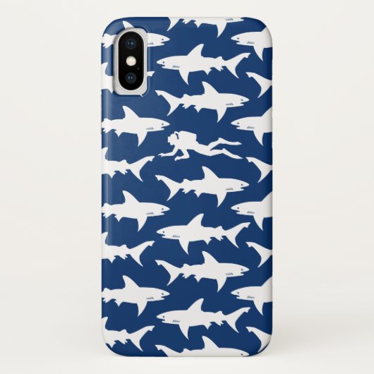 Scuba Diver zwemmen met een Sharks School Case-Mate iPhone Case (Achterkant)