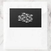 Scuba Diver zwemmen met een Sharks School Rechthoekige Sticker (Tas)