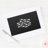 Scuba Diver zwemmen met een Sharks School Rechthoekige Sticker (Envelop)