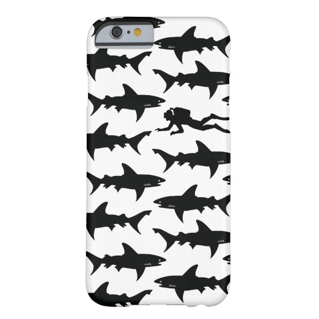 Scuba Diver zwemmen met Sharks School Case-Mate iPhone Case (Achterkant)