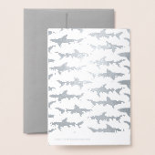 Scuba Diver Zwemt Met Haaien Verjaardag Of Nieuwe  Folie Kaarten (Met envelop)