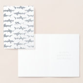 Scuba Diver Zwemt Met Haaien Verjaardag Of Nieuwe  Folie Kaarten (Display)