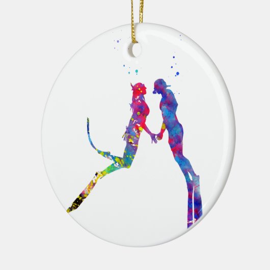 Scuba Divers Couple Keramisch Ornament (Links)
