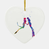 Scuba Divers Couple Keramisch Ornament (Voorkant)