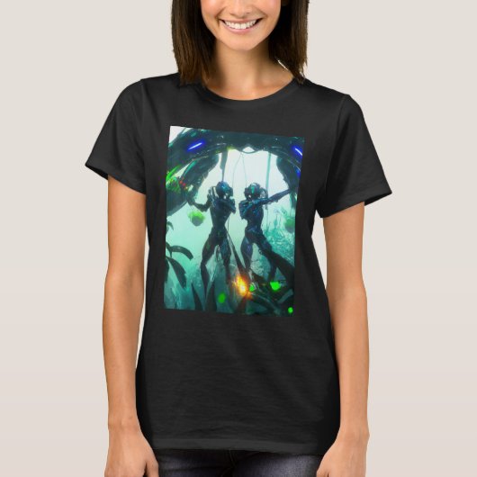 Scuba divers diving portrait t-shirt (Voorkant)