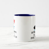 Scuba Divers gaan naar beneden voor plezier Tweekleurige Koffiemok (Center)