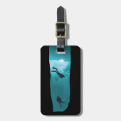 Scuba Divers in Cenote Bagagelabel (Voorkant verticaal)