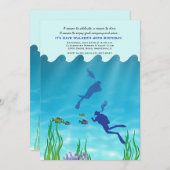 Scuba Divers Invitation Kaart (Voorkant / Achterkant)