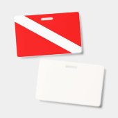 scuba divers markeren rood diagonaal duvelsymbool badge (Voor- en achterkant)