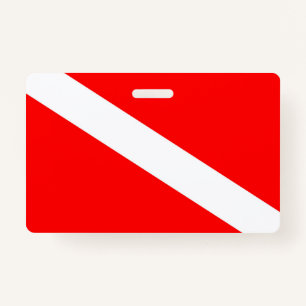 scuba divers markeren rood diagonaal duvelsymbool badge