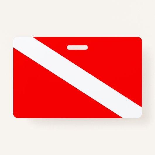 scuba divers markeren rood diagonaal duvelsymbool badge (Voorkant)