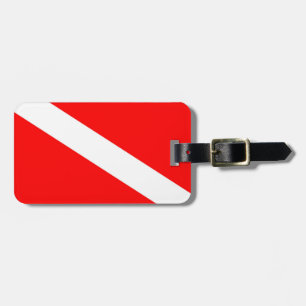 scuba divers markeren rood diagonaal duvelsymbool bagagelabel