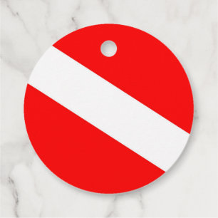 scuba divers markeren rood diagonaal duvelsymbool bedankjes labels