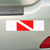 scuba divers markeren rood diagonaal duvelsymbool bumpersticker (Op auto)