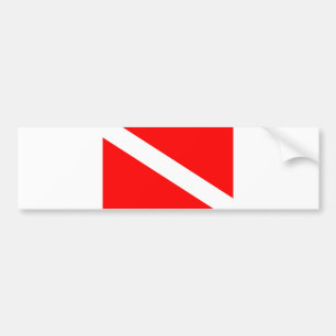 scuba divers markeren rood diagonaal duvelsymbool bumpersticker