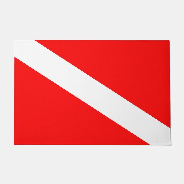 scuba divers markeren rood diagonaal duvelsymbool deurmat (Voorkant)