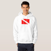 scuba divers markeren rood diagonaal duvelsymbool hoodie (Voorkant volledig)