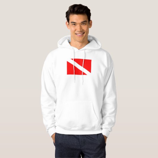 scuba divers markeren rood diagonaal duvelsymbool hoodie (Voorkant volledig)