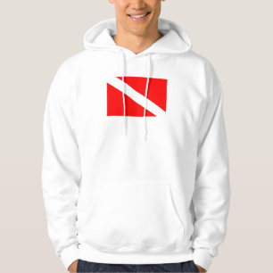scuba divers markeren rood diagonaal duvelsymbool hoodie