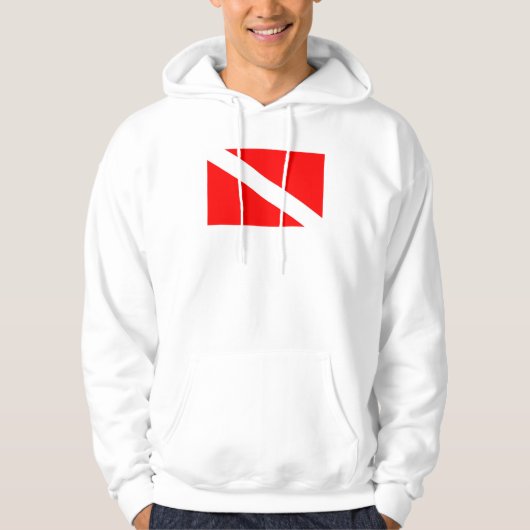 scuba divers markeren rood diagonaal duvelsymbool hoodie (Voorkant)